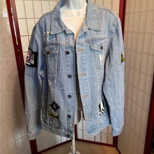 Brooklyn Cloth Light Blue Denim Jacket with Patches